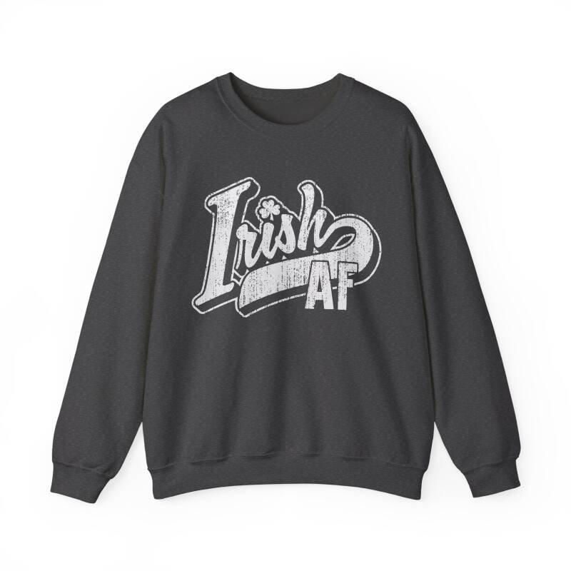 Irish AF Unisex Sweatshirt – Funny and Bold St. Patrick’s Day Crewneck - Image 9