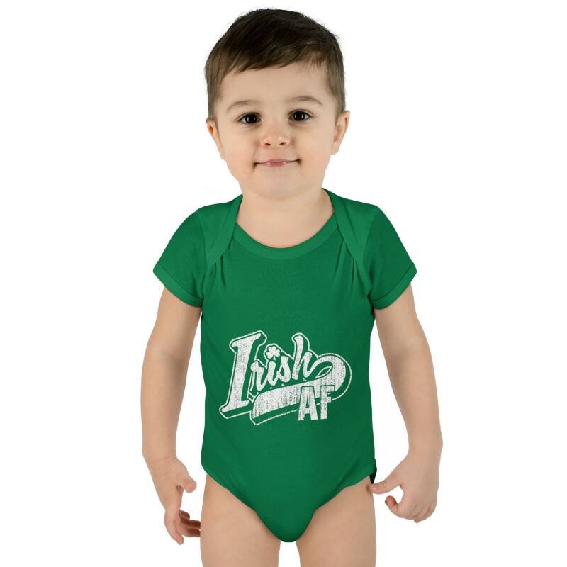 Irish AF Baby Bodysuit – Funny St. Patrick’s Day One-Piece for Little Shamrock Stars - Image 3