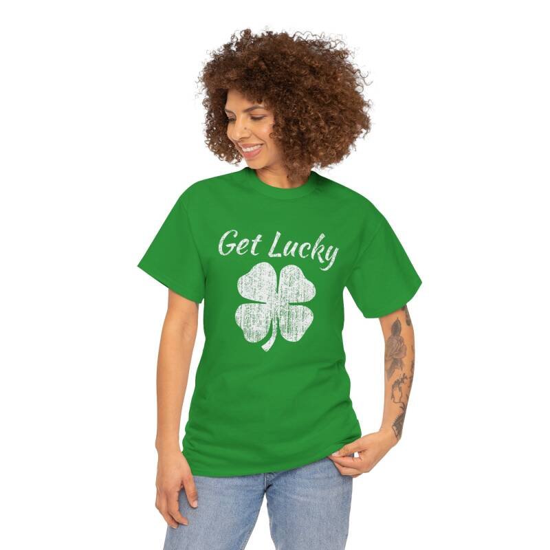 Get Lucky 4 Leaf Clover" Unisex T-Shirt - Image 5