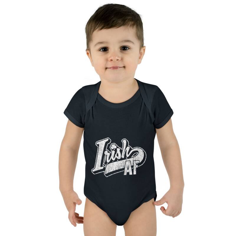 Irish AF Baby Bodysuit – Funny St. Patrick’s Day One-Piece for Little Shamrock Stars - Image 11
