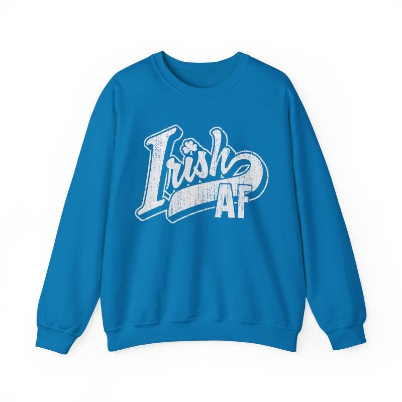 Irish AF Unisex Sweatshirt – Funny and Bold St. Patrick’s Day Crewneck - Image 11