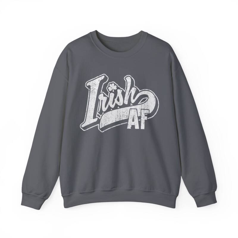 Irish AF Unisex Sweatshirt – Funny and Bold St. Patrick’s Day Crewneck - Image 12