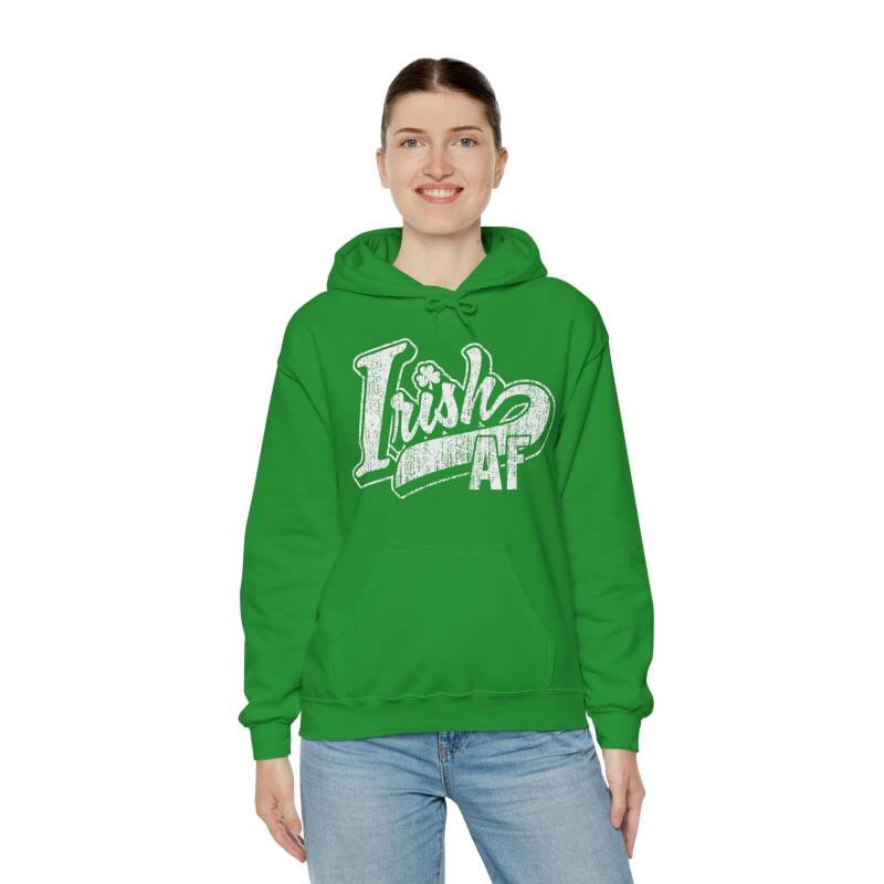 Irish AF Unisex Hoodie – Funny and Bold St. Patrick’s Day Pullover for Proud Irish Vibes - Image 5