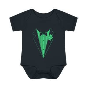 Kiss Me I’m Irish Baby Bodysuit – Funny Tuxedo One-Piece for St. Patrick’s Day