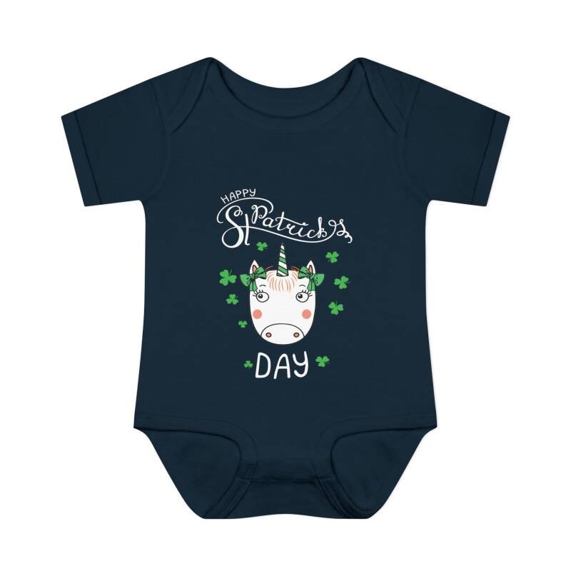 Happy St. Patrick’s Day Unicorn Baby Bodysuit – Cute and Whimsical Irish One-Piece for Babies - Image 7