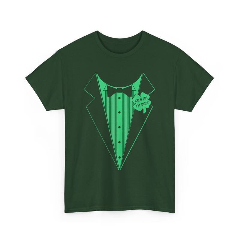 Kiss Me I’m Irish Tuxedo T-Shirt – Funny Unisex St. Patrick’s Day Costume Tee - Image 15