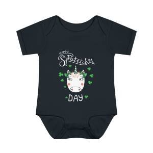 Happy St. Patrick’s Day Unicorn Baby Bodysuit – Cute and Whimsical Irish One-Piece for Babies