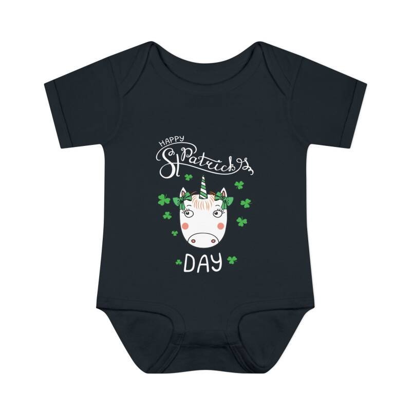 Happy St. Patrick’s Day Unicorn Baby Bodysuit – Cute and Whimsical Irish One-Piece for Babies