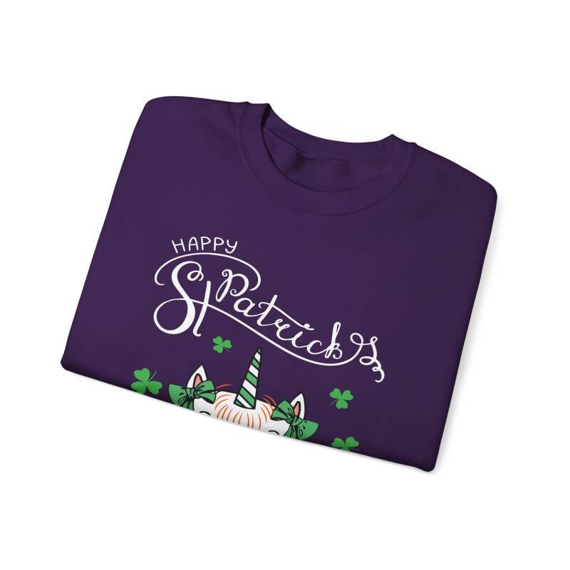 Happy St. Patrick’s Day Unicorn Sweatshirt – Whimsical Cotton Blend Unisex Irish Crewneck - Image 19