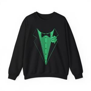 Kiss Me I’m Irish Tuxedo Sweatshirt – Funny Unisex St. Patrick’s Day Crewneck
