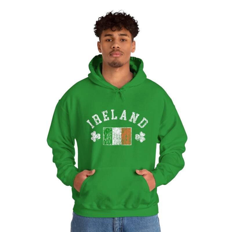 Ireland Flag & Shamrock Hoodie – Classic Irish Pride Unisex Heavy Blend Hoodie - Image 7