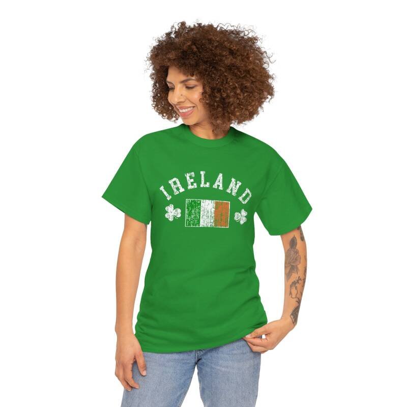Ireland Shamrock & Flag T-Shirt – Classic Irish Pride Unisex Heavy Cotton Tee - Image 5