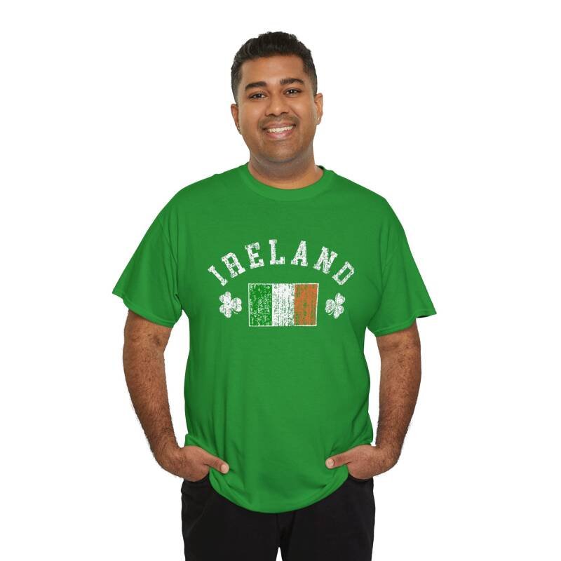 Ireland Shamrock & Flag T-Shirt – Classic Irish Pride Unisex Heavy Cotton Tee - Image 9