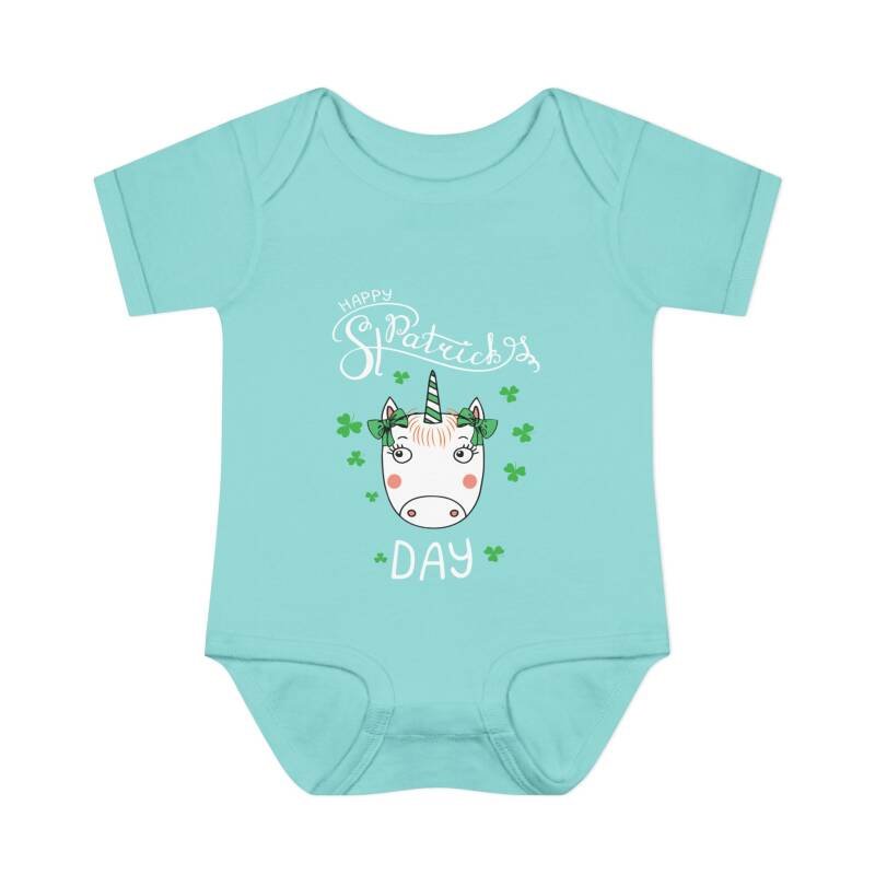 Happy St. Patrick’s Day Unicorn Baby Bodysuit – Cute and Whimsical Irish One-Piece for Babies - Image 10
