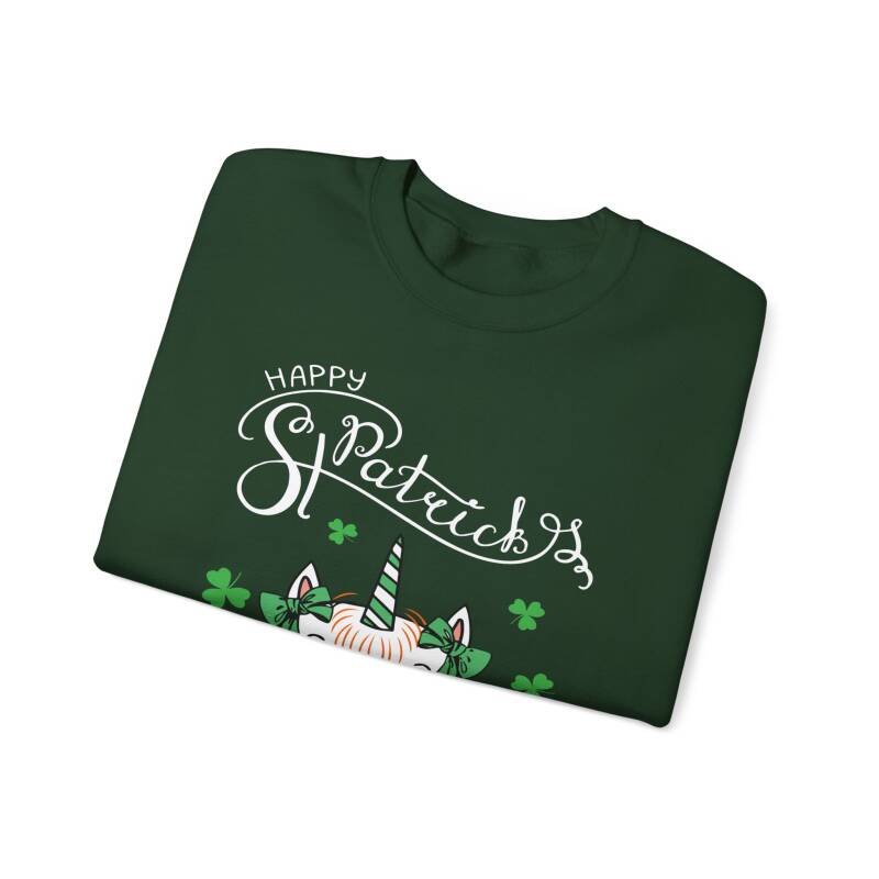 Happy St. Patrick’s Day Unicorn Sweatshirt – Whimsical Cotton Blend Unisex Irish Crewneck - Image 7