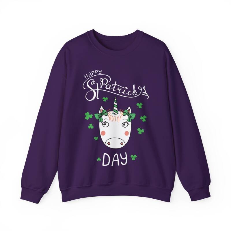 Happy St. Patrick’s Day Unicorn Sweatshirt – Whimsical Cotton Blend Unisex Irish Crewneck - Image 17