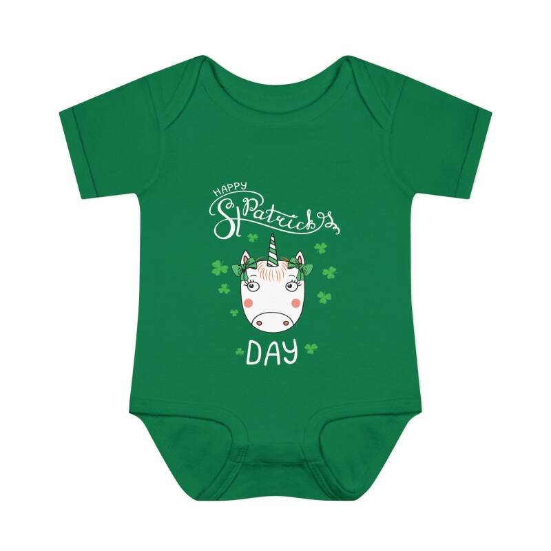 Happy St. Patrick’s Day Unicorn Baby Bodysuit – Cute and Whimsical Irish One-Piece for Babies - Image 9