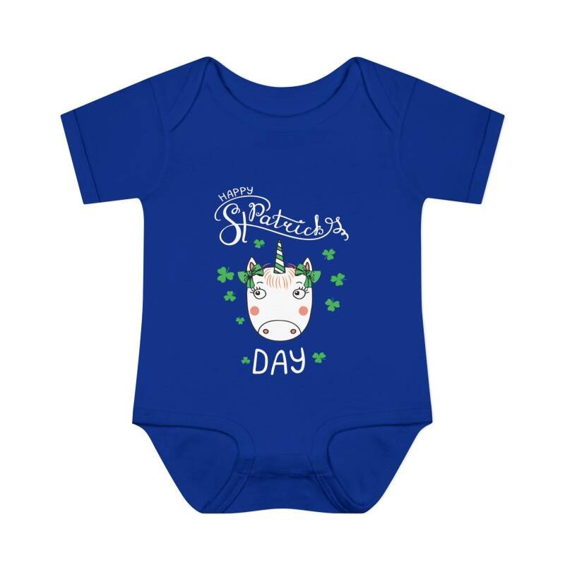 Happy St. Patrick’s Day Unicorn Baby Bodysuit – Cute and Whimsical Irish One-Piece for Babies - Image 5