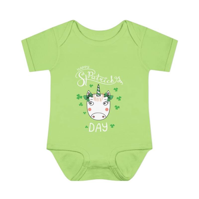 Happy St. Patrick’s Day Unicorn Baby Bodysuit – Cute and Whimsical Irish One-Piece for Babies - Image 8