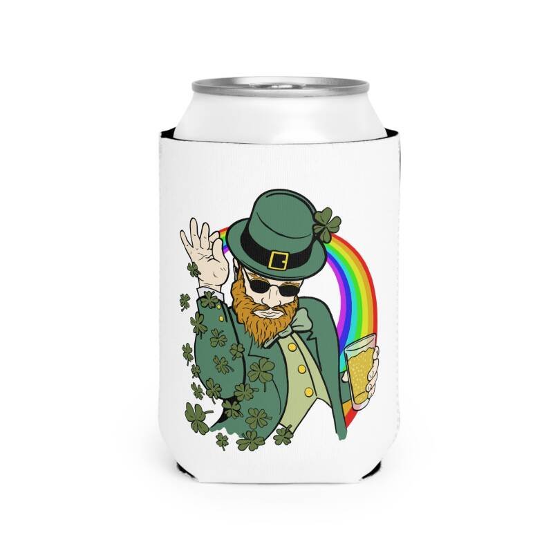 Shamrock Bae Beer Can Hugger – Funny St. Patrick’s Day Can Cooler with Hilarious Leprechaun Design - Image 3