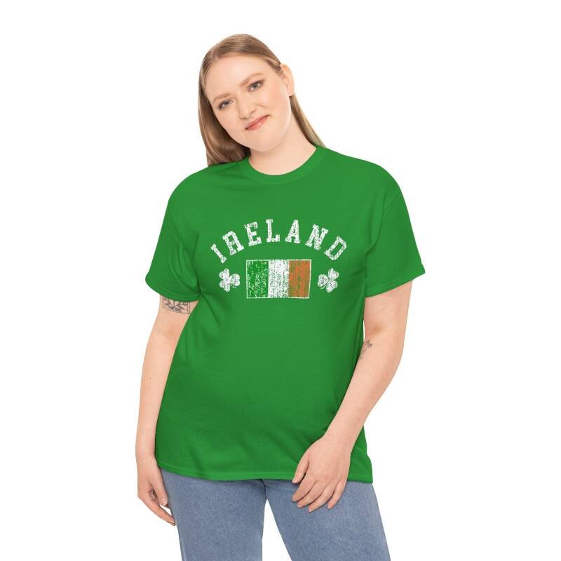 Ireland Shamrock & Flag T-Shirt – Classic Irish Pride Unisex Heavy Cotton Tee - Image 6