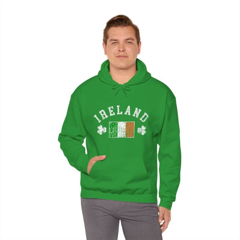 Ireland Flag & Shamrock Hoodie – Classic Irish Pride Unisex Heavy Blend Hoodie - Image 10