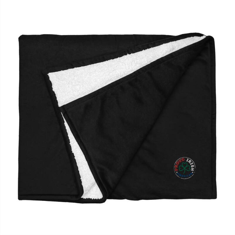 Proud Irish American Sherpa Blanket – Signature Line Premium Embroidered Heritage Throw