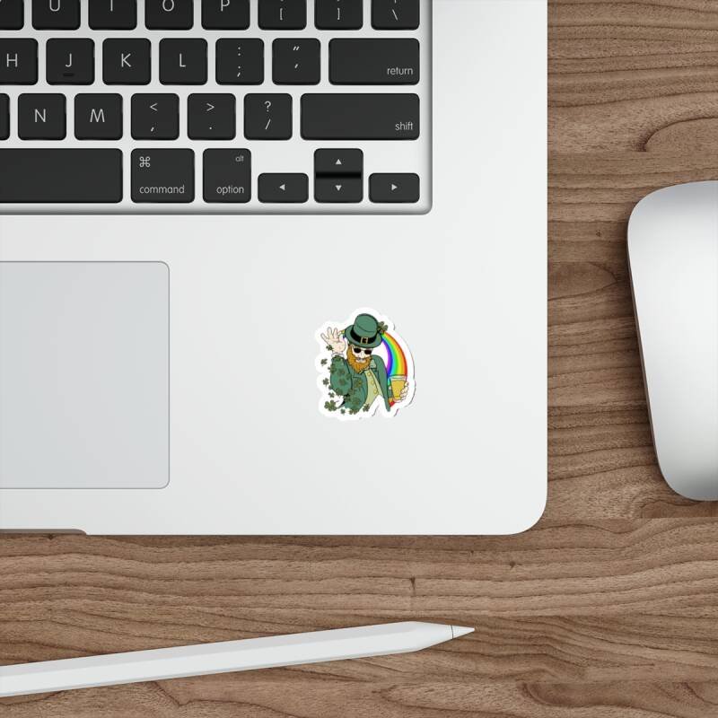 Shamrock Bae Indoor Sticker – Funny Irish Leprechaun Shamrock Sprinkle Vinyl Decal - Image 5