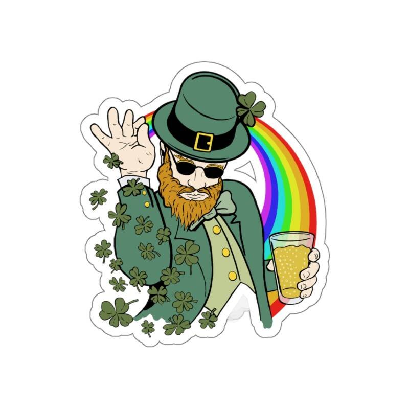 Shamrock Bae Indoor Sticker – Funny Irish Leprechaun Shamrock Sprinkle Vinyl Decal