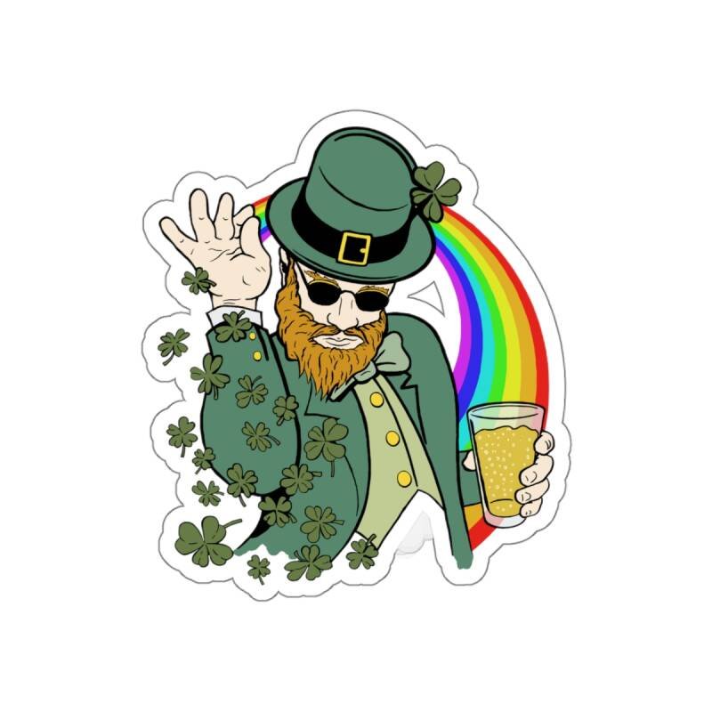 Shamrock Bae Indoor Sticker – Funny Irish Leprechaun Shamrock Sprinkle Vinyl Decal - Image 16
