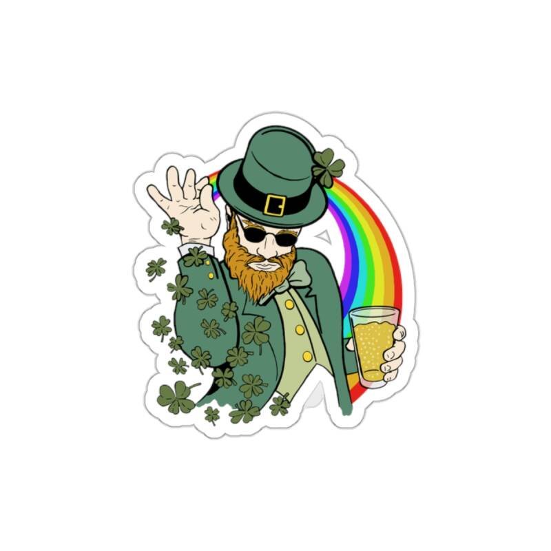 Shamrock Bae Indoor Sticker – Funny Irish Leprechaun Shamrock Sprinkle Vinyl Decal - Image 4