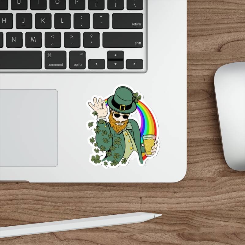 Shamrock Bae Indoor Sticker – Funny Irish Leprechaun Shamrock Sprinkle Vinyl Decal - Image 13