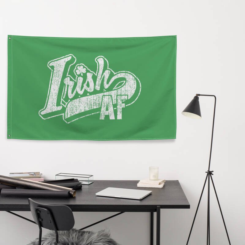 Irish AF Wall Flag – Funny Irish Pride Banner for Home, Dorm, or St. Patrick’s Day Decor