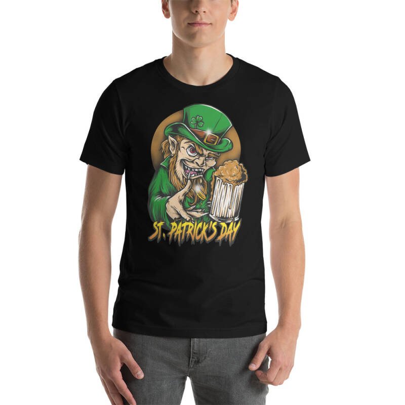 Evil Leprechaun Beer T-Shirt – Cool Irish St. Patrick’s Day Unisex Tee for Mischief & Mayhem