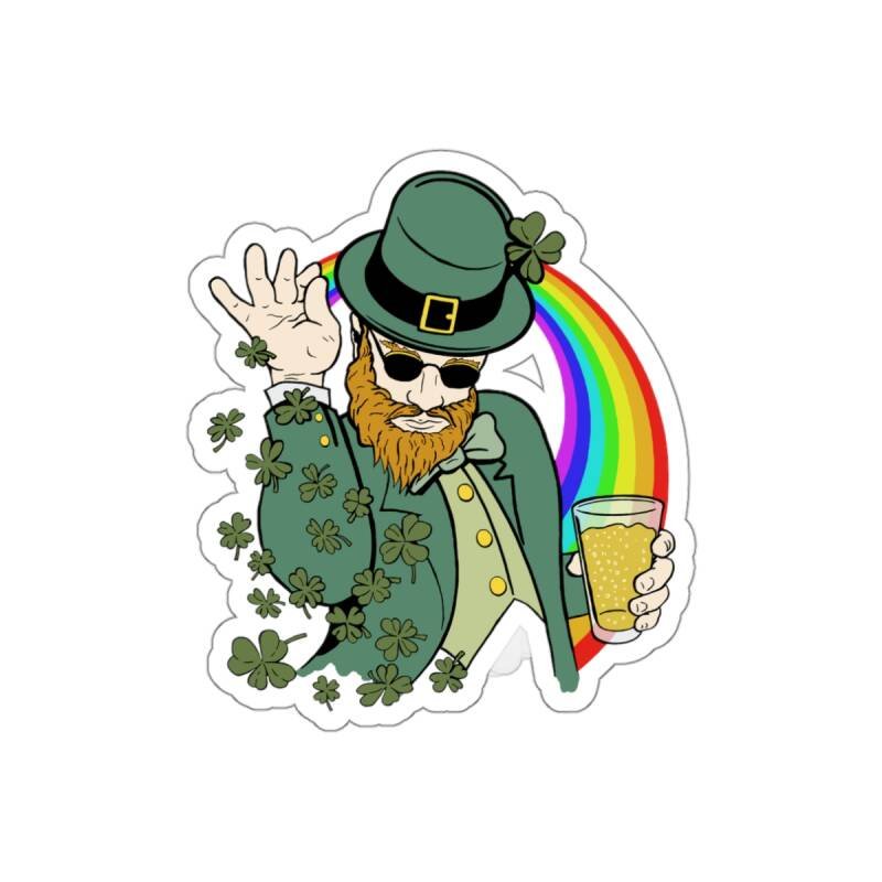 Shamrock Bae Indoor Sticker – Funny Irish Leprechaun Shamrock Sprinkle Vinyl Decal - Image 8