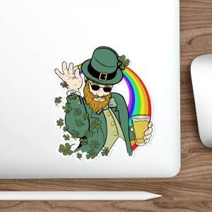 Shamrock Bae Indoor Sticker – Funny Irish Leprechaun Shamrock Sprinkle Vinyl Decal