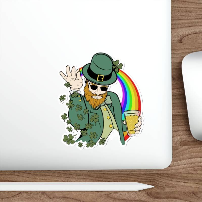 Shamrock Bae Indoor Sticker – Funny Irish Leprechaun Shamrock Sprinkle Vinyl Decal - Image 17