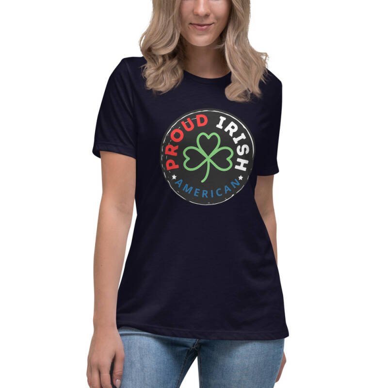 Proud Irish American Women’s Relaxed Fit T-Shirt – Signature Logo Irish Heritage Tee