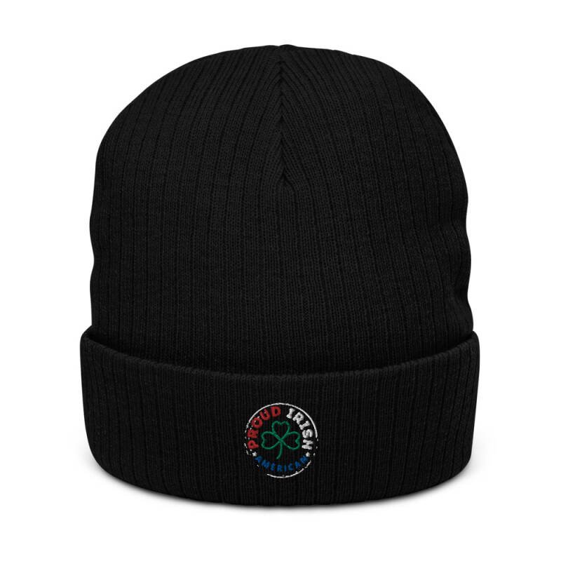 Proud Irish American Recycled Cuffed Beanie – Signature Logo Embroidered Heritage Hat