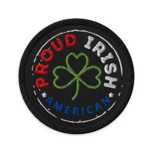 Proud Irish American Embroidered Patch – Signature Logo Iron-On or Sew-On Irish Heritage Badge