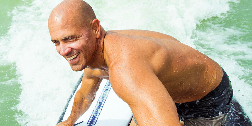 Kelly Slater—born February 11, 1972, in Cocoa Beach, Florida